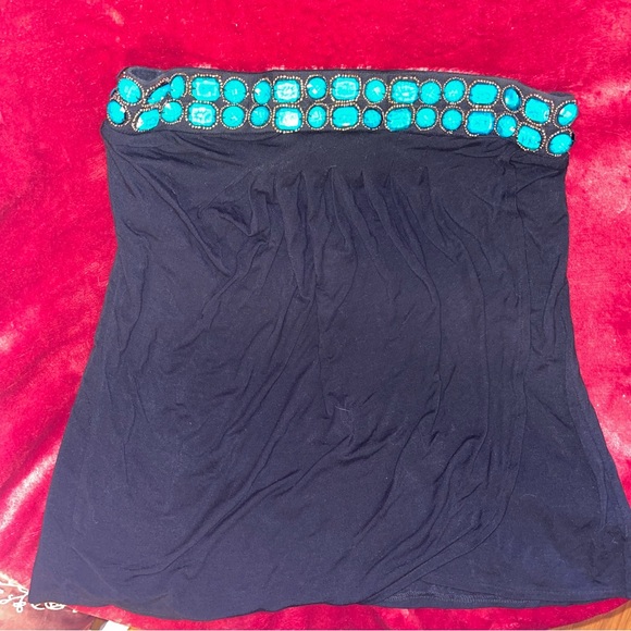 Boho Cache Jeweled mini skirt L - Picture 9 of 9